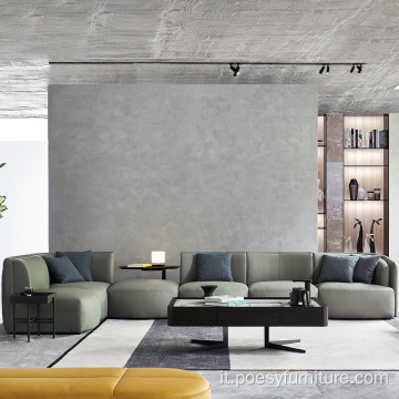 Carino mobili di divano in pelle moderna combinati per la casa